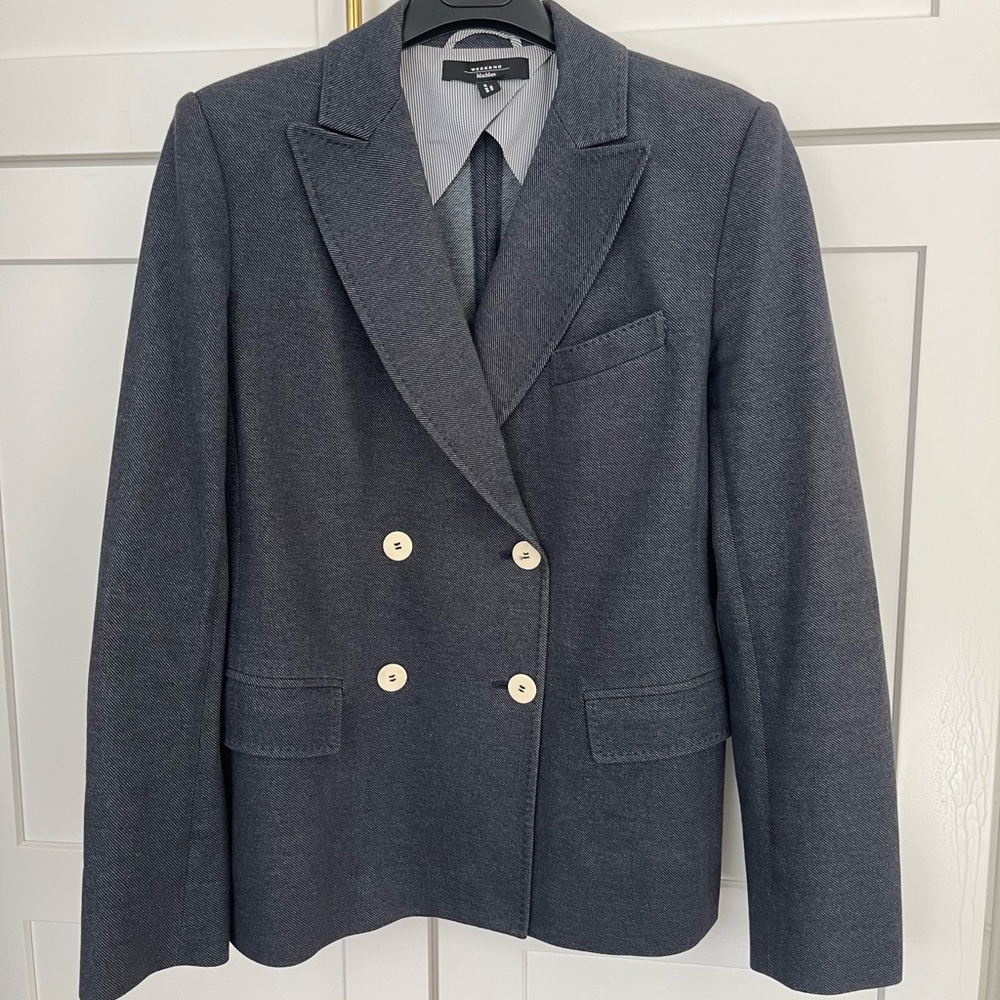 Weekend Maxmara twill denim style double breasted jacket size M